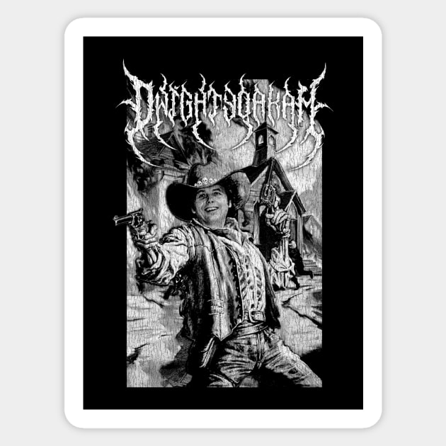Dwight Yoakam Gunslinger Black Metal Sticker by UyabHebak